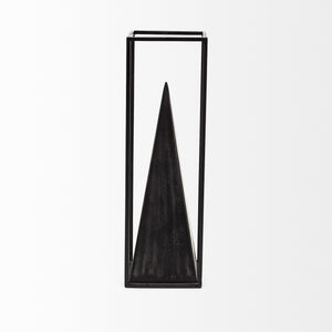 Memphis I (Large) 5L x 5W Black Metal Pyramid In A Square Frame