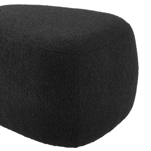 Carlese Boucle Small Ottoman, Palladian Charcoal