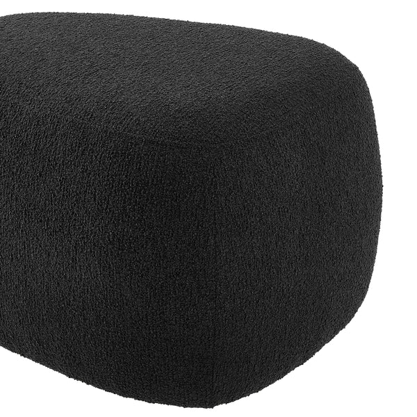 Carlese Boucle Small Ottoman, Palladian Charcoal