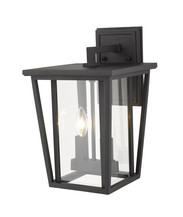 Seoul 2 Light Outdoor Wall Sconce in Black Finish