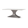 Maxton 79.0L x 39.0W x 30.0H Marble Top w/ Gunmetal Base Dining Table