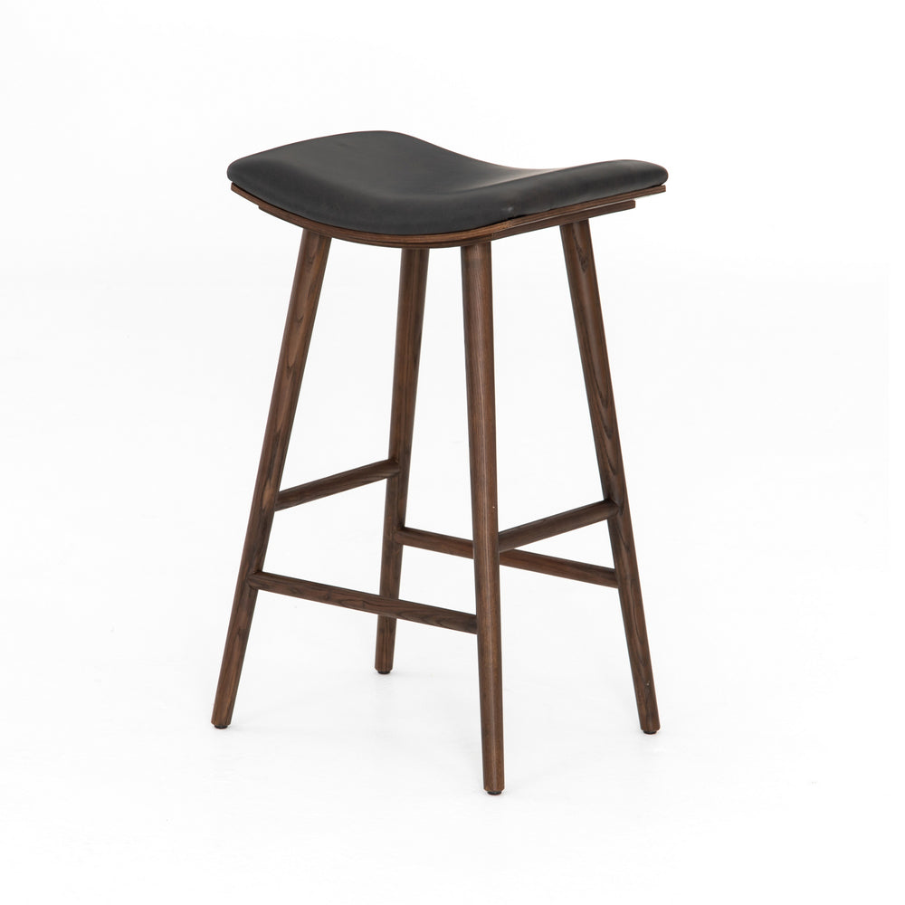 Union Saddle Bar Stool-Dist Black