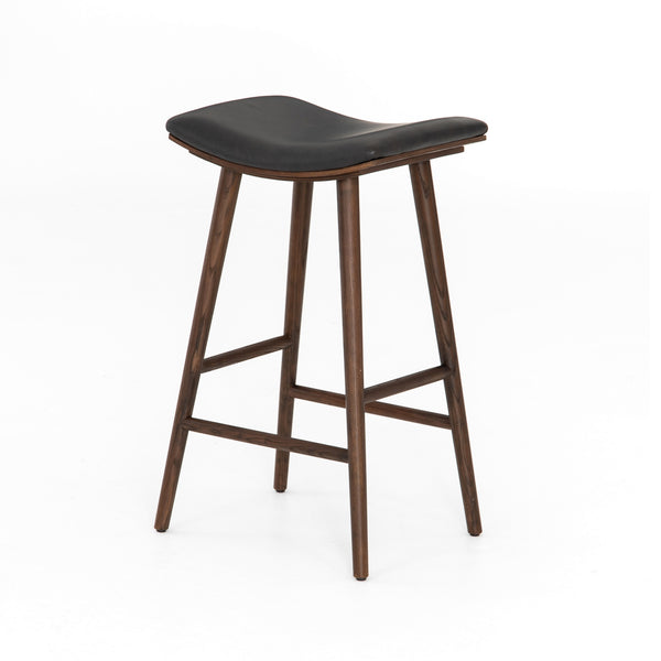 Union Saddle Bar Stool-Dist Black