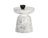 Lucida End Table - Marble Look - White