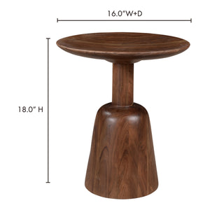 Nels End Table in Solid Acacia Wood, Dark Brown