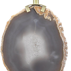 Agate Slice Table Lamp with Linen Shade