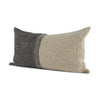 Isolde 14L x 26W Beige and Black Fabric Color Blocked Decorative Pillow Cover