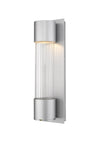Striate 1 Light Outdoor Wall Sconce in Silver Finish