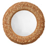 Strand Wood Beaded Round Wall Mirror, Natural