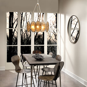 Refined Iron Round Wall Mirror, Black