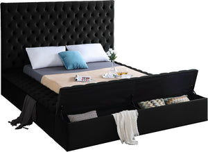 Randal King Bed In Black Velvet