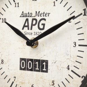 Attalack II Black Metal Round Face Table Clock