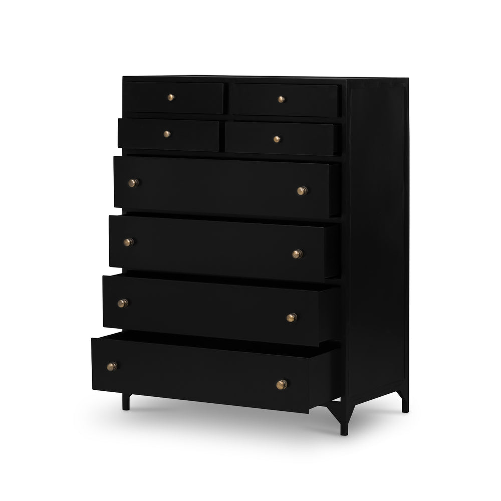 Belmont 8 Drawer Tall Dresser In Black