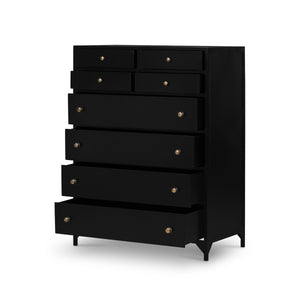 Belmont 8 Drawer Tall Dresser In Black