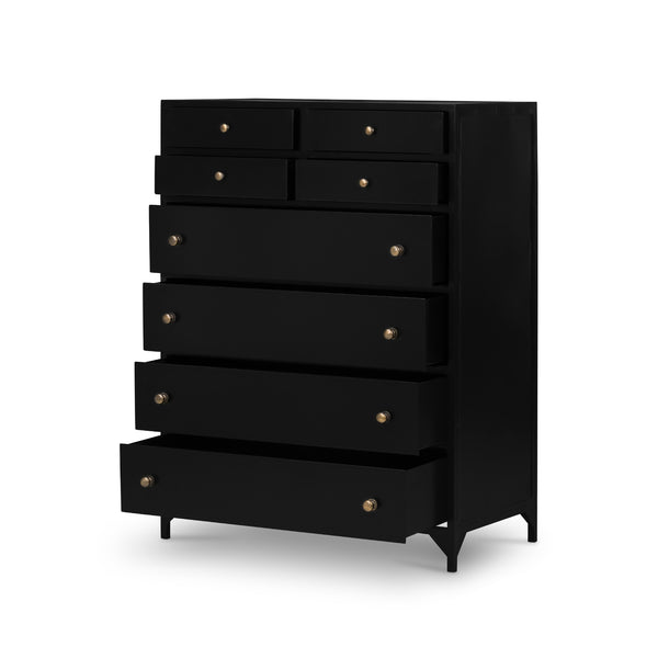 Belmont 8 Drawer Tall Dresser In Black