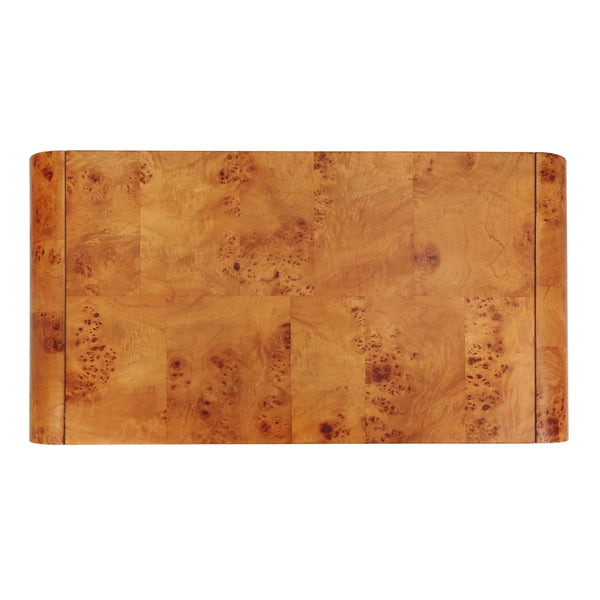Adriel Burl Wood Coffee Table, Golden Brown Burl