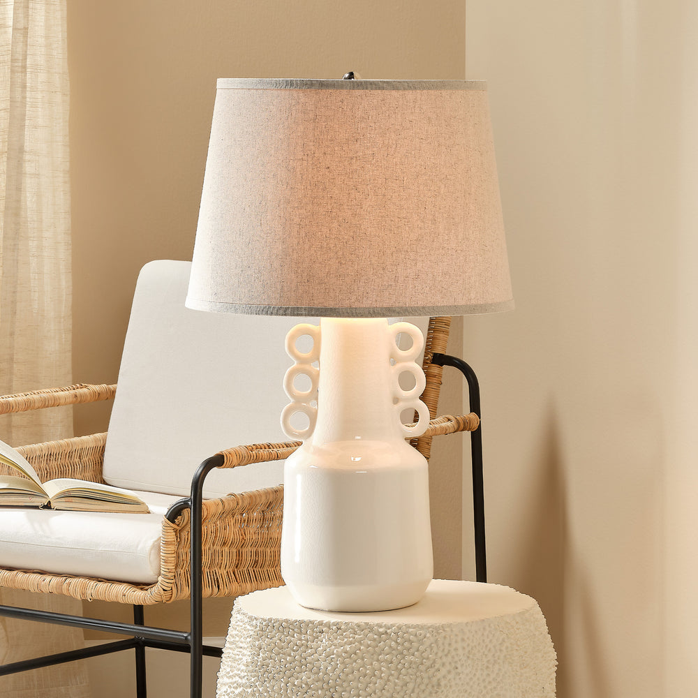 Circus Ceramic Table Lamp with Linen Shade