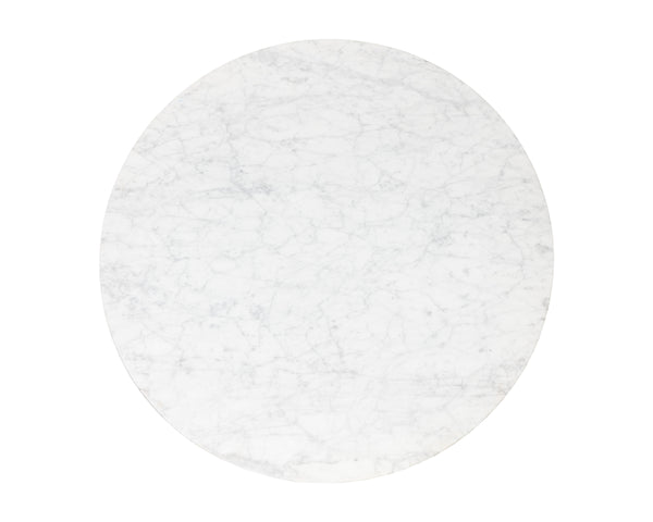 MASSIE DINING TABLE - WHITE MARBLE - 54"