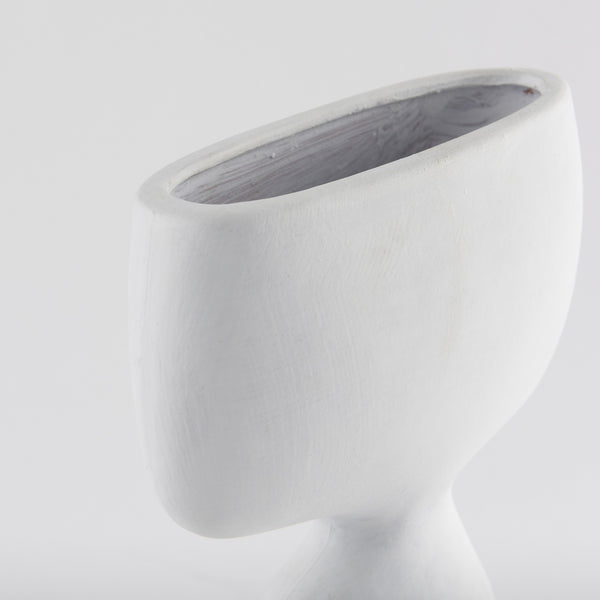 Rylee 11.6H White Ceramic Vase