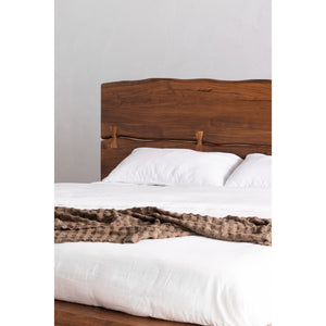 Madagascar King Platform Bed in Brown Acacia
