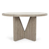 Vincent Solid Wood Round Dining Table - Distressed Gray