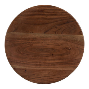 Nels End Table in Solid Acacia Wood, Dark Brown