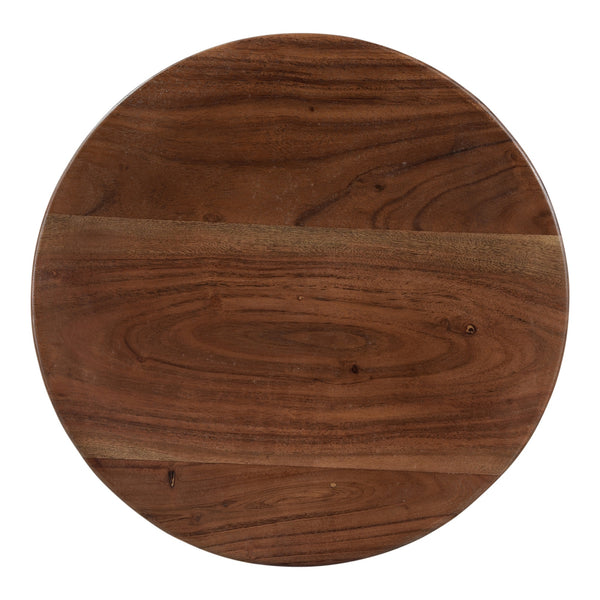 Nels End Table in Solid Acacia Wood, Dark Brown