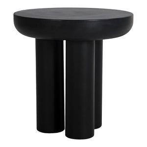 Rocca Side Table in Black Concrete and Iron Frame