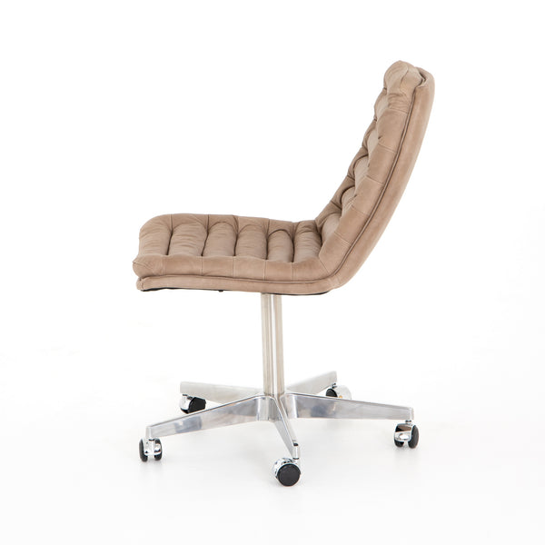 Malibu Industrial Desk Chair In Natural Washed Mushroo