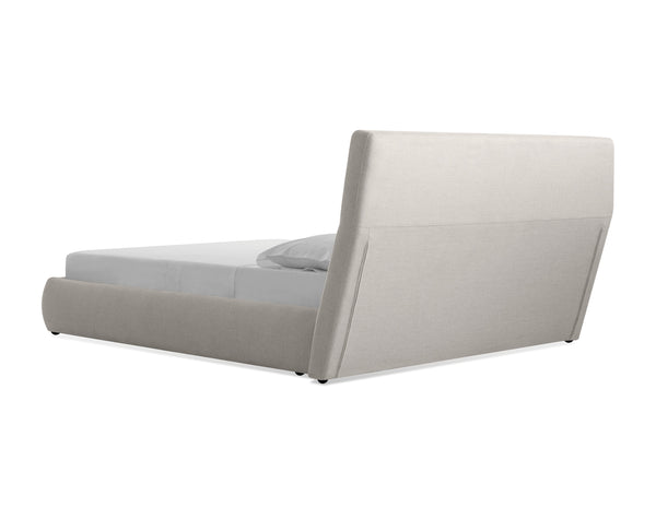 Lunar Storage King Bed in greige tweed