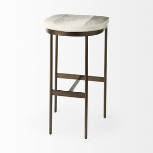Millie 16.75 X 17.75 X 30 Hair-on-hide Seat W/ Gold Frame Bar Stool