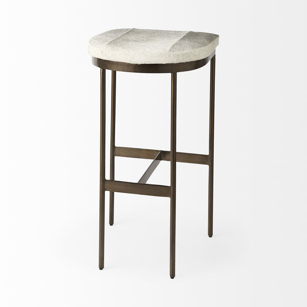Millie 16.75 X 17.75 X 30 Hair-on-hide Seat W/ Gold Frame Bar Stool