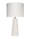 High Rise Glass Table Lamp with Linen Shade