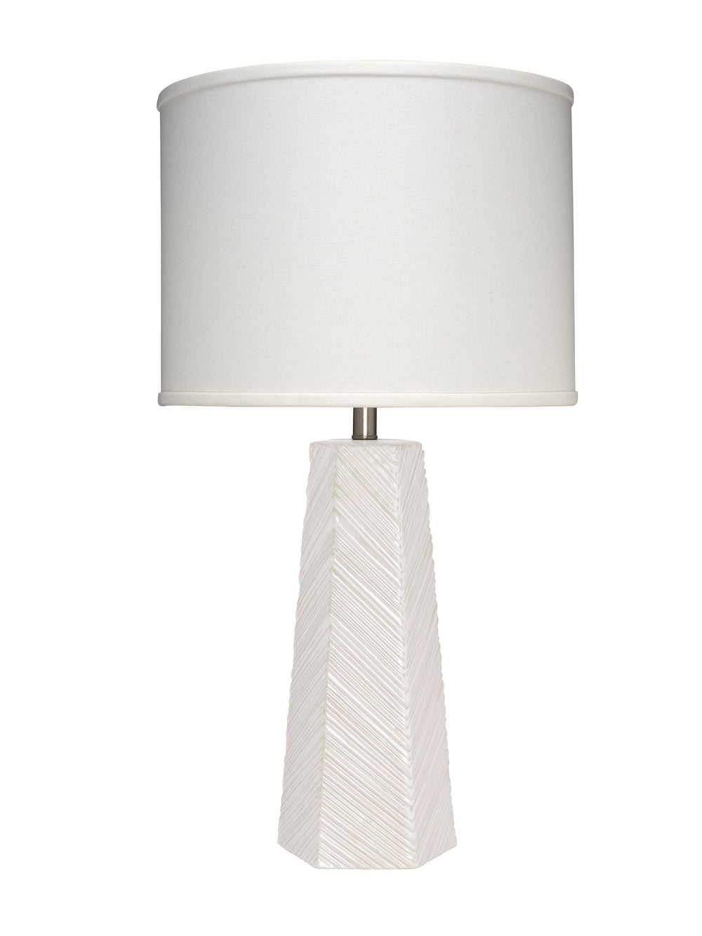 High Rise Glass Table Lamp with Linen Shade