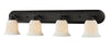 Lagoon 4 Light Vanity  in Matte Black Finish