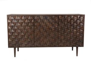 Moe's Pablo 3 Door Sideboard in Dark Brown Sheesham