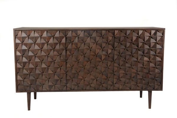 Moe's Pablo 3 Door Sideboard in Dark Brown Sheesham