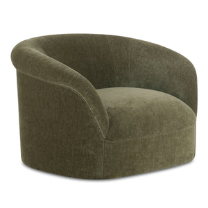 Thora Lounge Chair in Dark Green Velvet