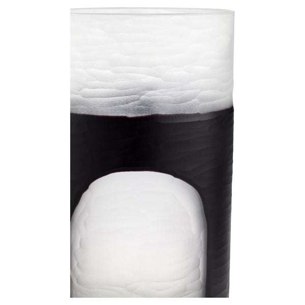 Large Ominous Frost Vase in Clear and Black