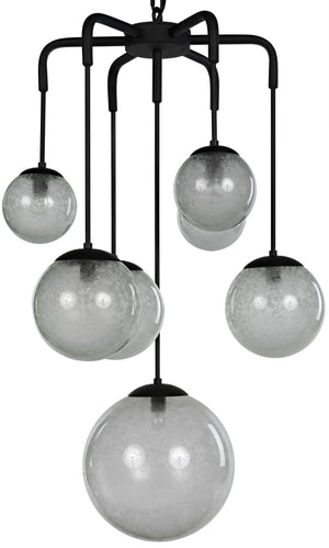 Artemis Chandelier, Steel with Black Finish