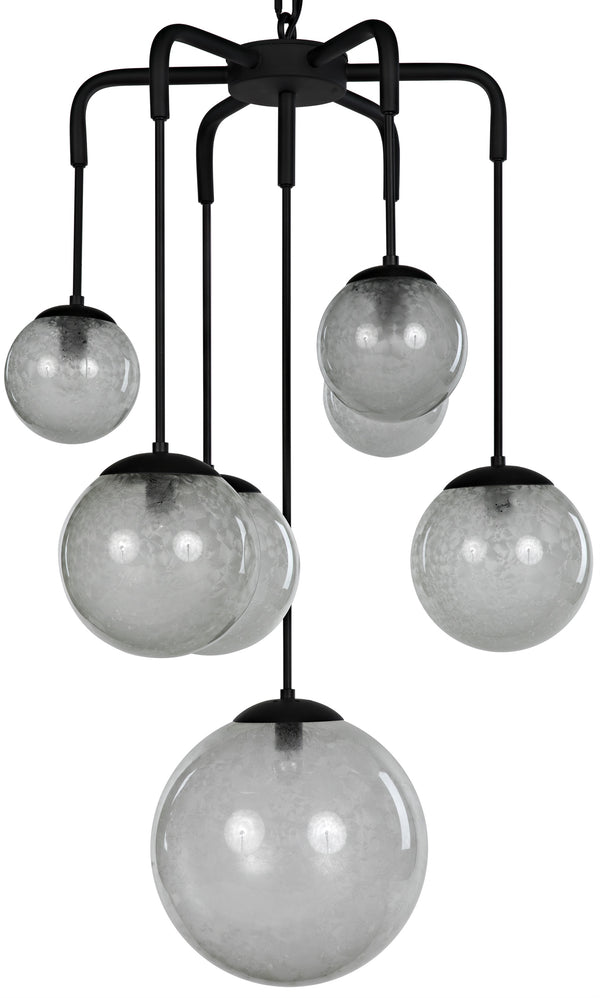 Artemis Chandelier, Steel with Black Finish