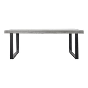 Jedrik Large Outdoor Dining Table with Black Steel Legs