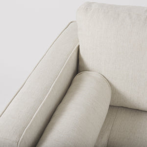 Loretta 40.7L x 36.2W x 33.9H Cream Fabric Chair W/ Two Bolster Cushions