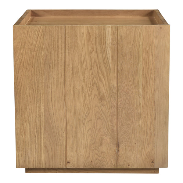 Plank Nightstand in Natural Oak with Storage Cabinet