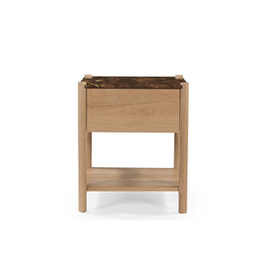 Elio Nightstand with Dark Emperador Marble Top