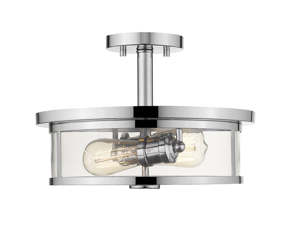 Savannah 2 Light Semi Flush Mount in Chrome Finish