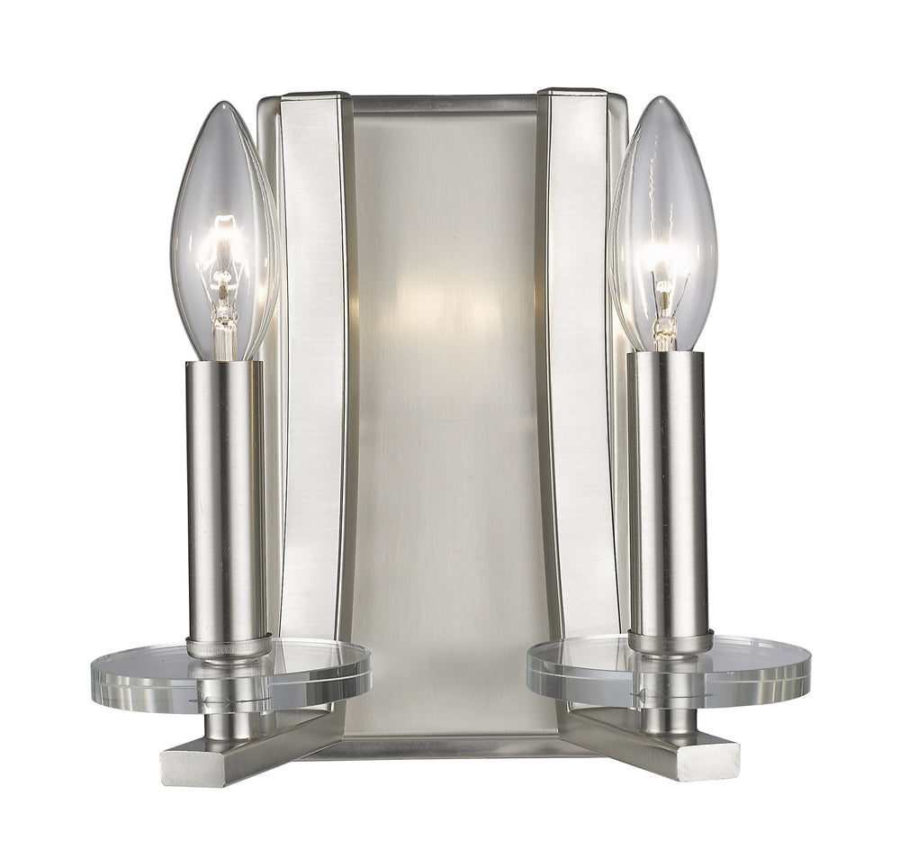 Verona 2 Light Wall Sconce in Brushed Nickel Finish