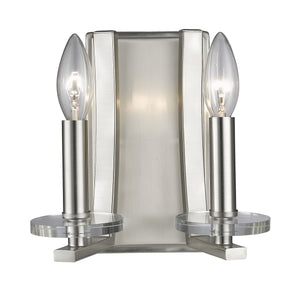 Verona 2 Light Wall Sconce in Brushed Nickel Finish