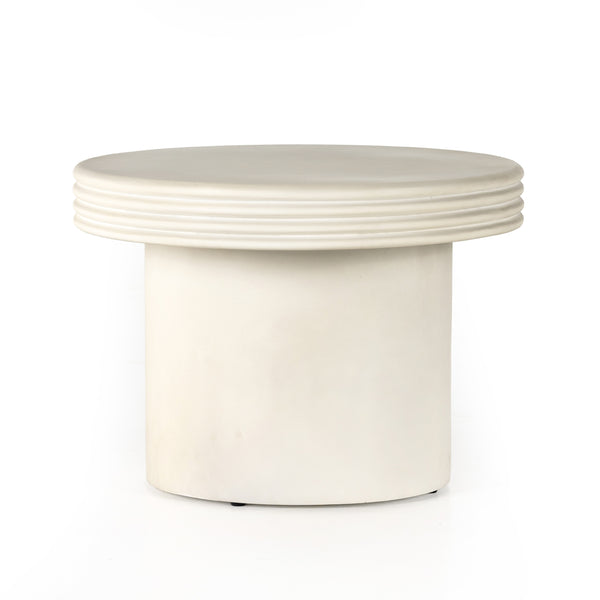 Grecia Outdoor End Table In Large In White