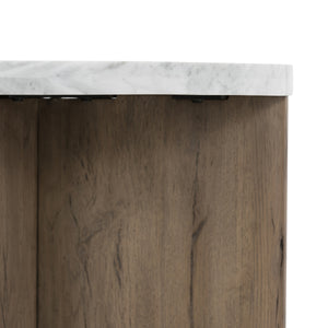 Toli End Table In Italian White Marble